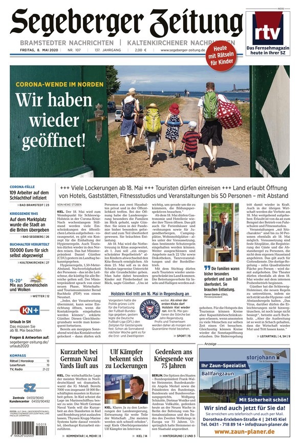 Segeberger Zeitung vom 08.05.2020 als ePaper im iKiosk lesen