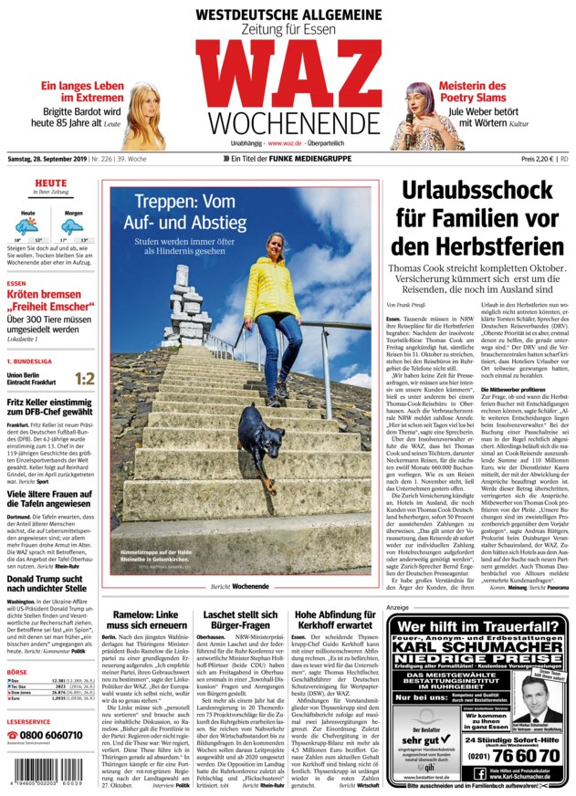 WAZ Westdeutsche Allgemeine Zeitung Vom 28.09.2019 – Als EPaper Im ...