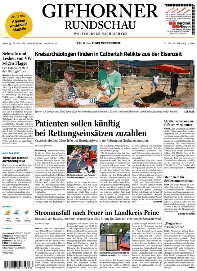 Gifhorner Rundschau Vom 27.07.2019 – Als EPaper Im IKiosk Lesen