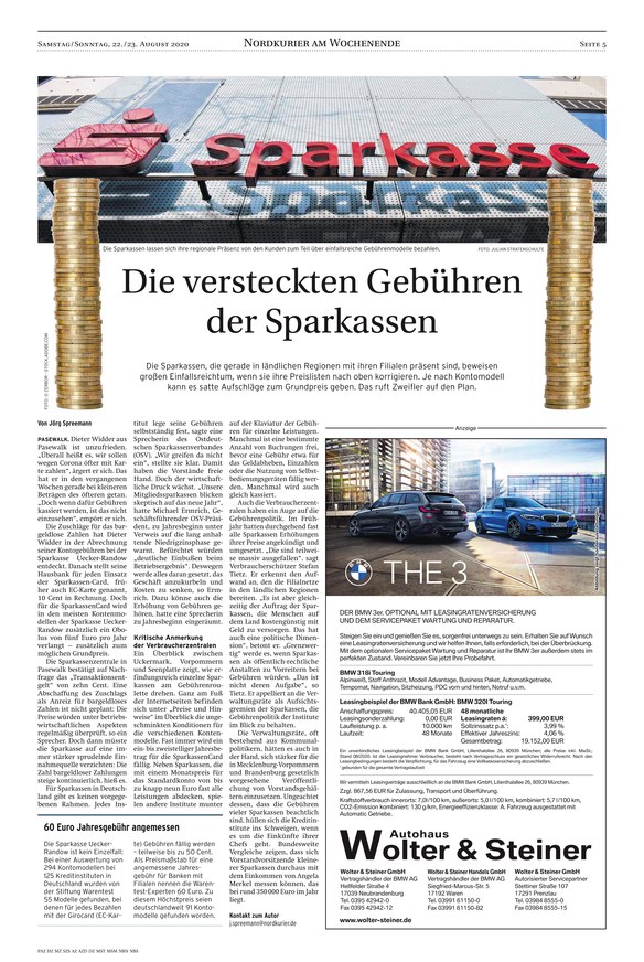 Nordkurier - Mecklenburger Schweiz Malchin Vom 22.08.2020 – Als EPaper ...