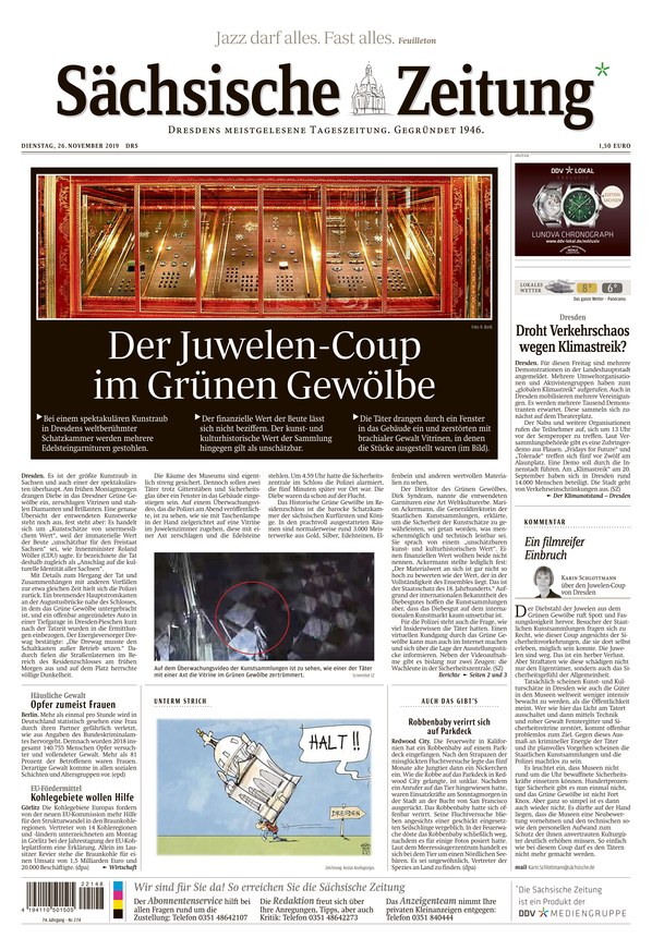 Sächsische Zeitung Dresden Vom 26.11.2019 – Als EPaper Im IKiosk Lesen