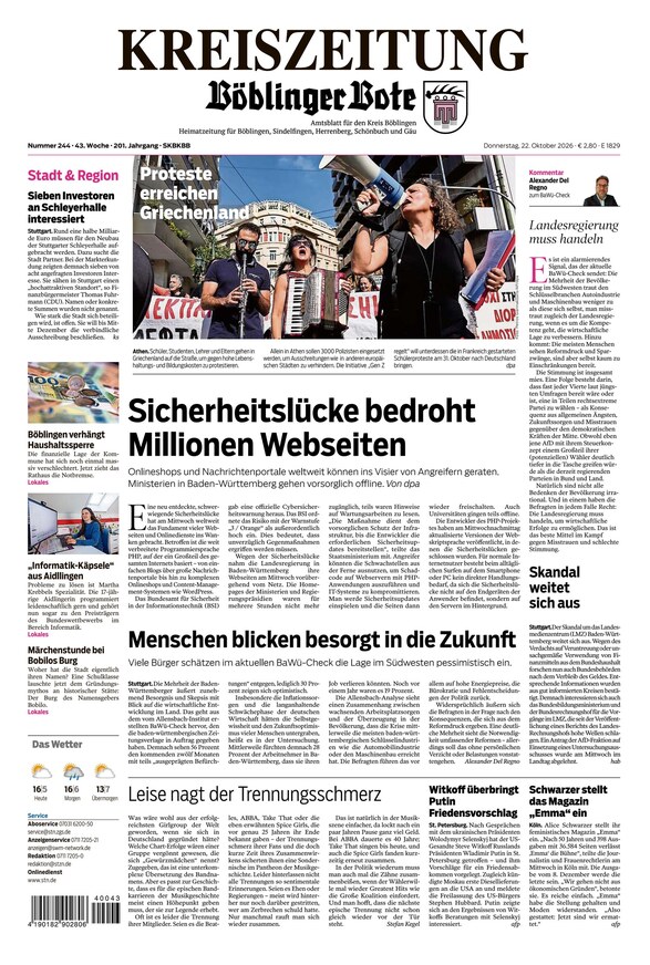 KREISZEITUNG B&ouml;blinger Bote - ePaper