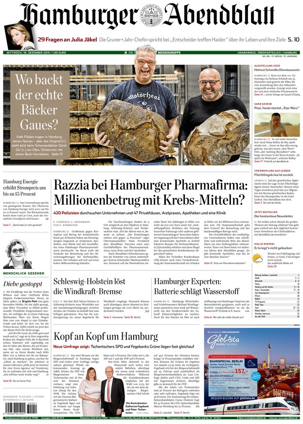 HAMBURGER ABENDBLATT vom 18.12.2019 – als ePaper im iKiosk lesen