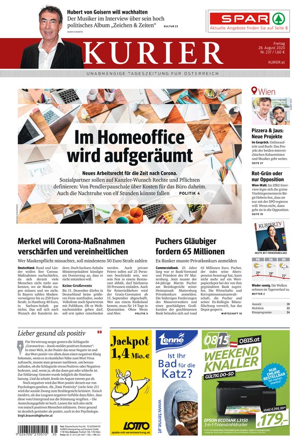 Kurier Vom 28.08.2020 – Als EPaper Im IKiosk Lesen