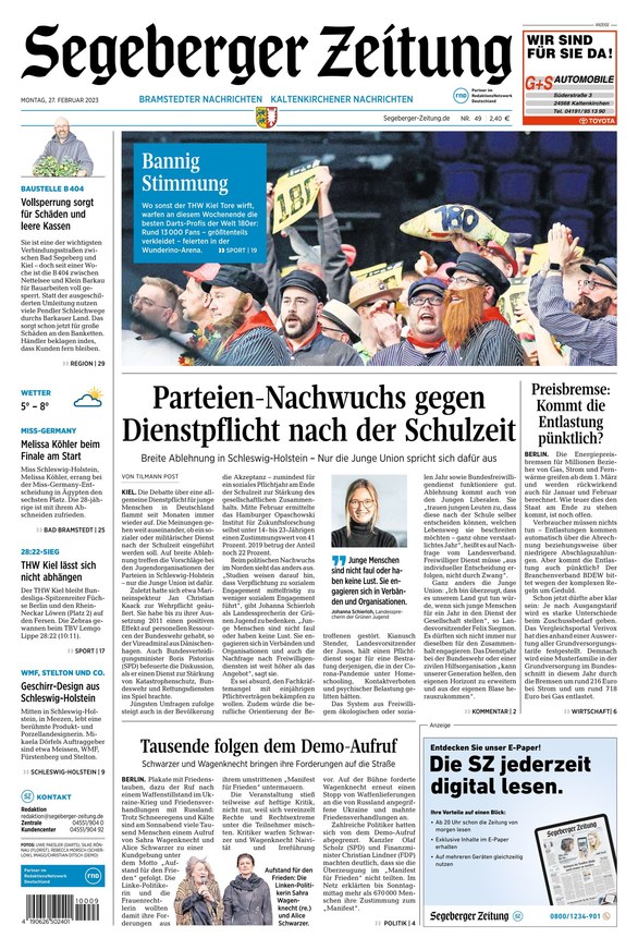Segeberger Zeitung vom 27.02.2023 als ePaper im iKiosk lesen