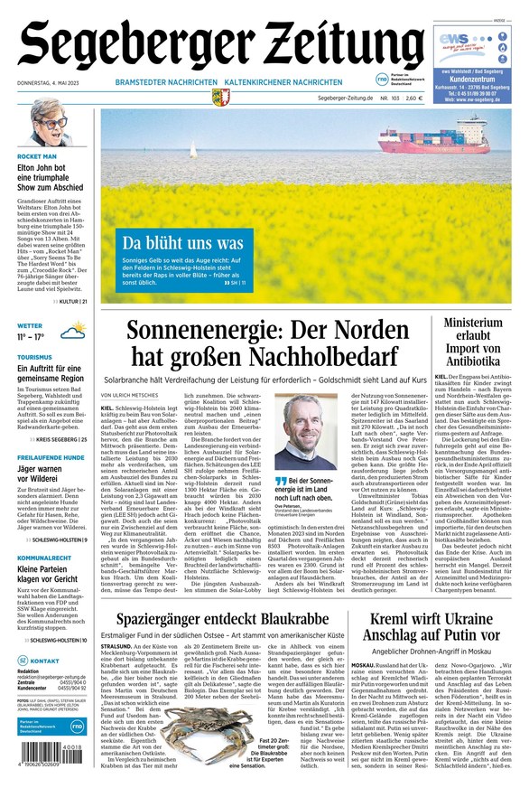 Segeberger Zeitung vom 04.05.2023 als ePaper im iKiosk lesen