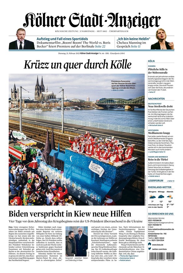 Kölner Stadt-Anzeiger Vom 21.02.2023 – Als EPaper Im IKiosk Lesen