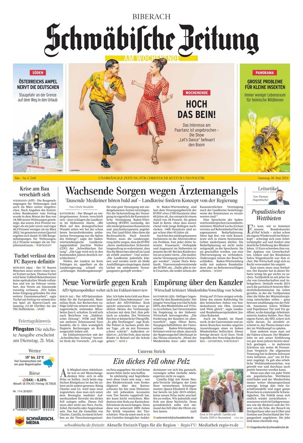 Schwäbische Zeitung Biberach - Zeitung Als EPaper Im IKiosk Lesen