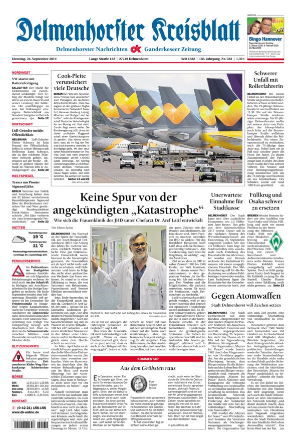 Delmenhorster Kreisblatt Vom 24.09.2019 – Als EPaper Im IKiosk Lesen