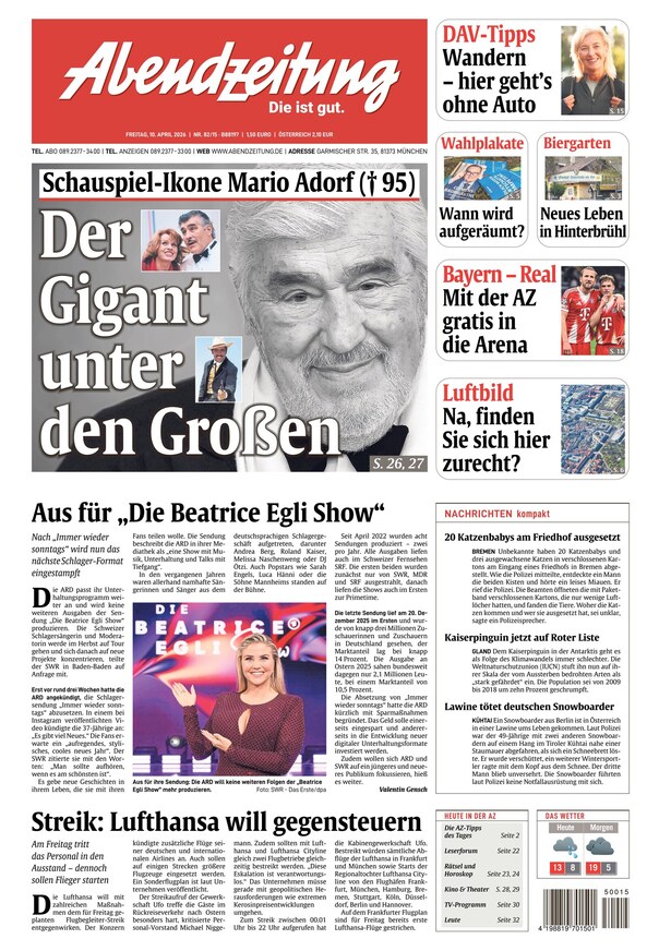 Abendzeitung M&uuml;nchen - ePaper