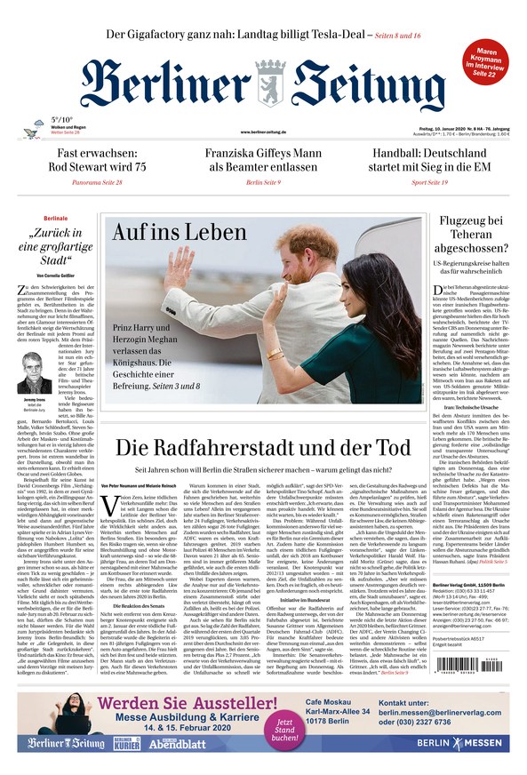 Berliner Zeitung vom 10.01.2020 – als ePaper im iKiosk lesen