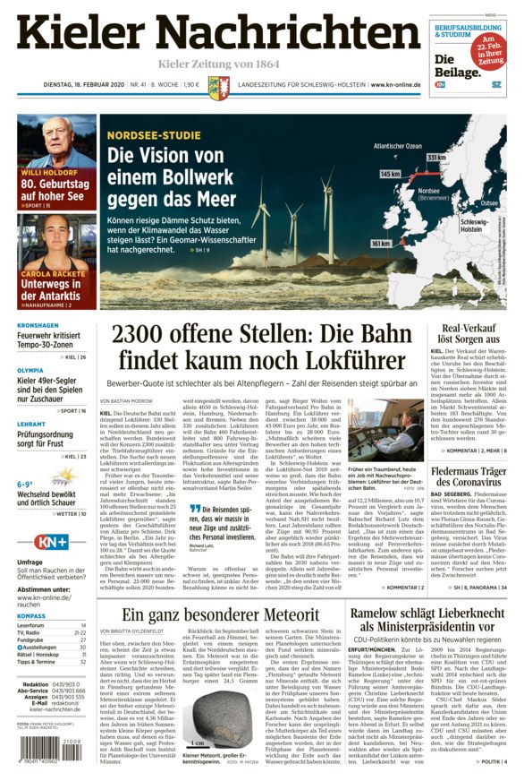 Kieler Nachrichten Vom 18.02.2020 – Als EPaper Im IKiosk Lesen