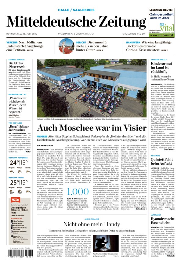 Mitteldeutsche Zeitung Vom 23.07.2020 – Als EPaper Im IKiosk Lesen