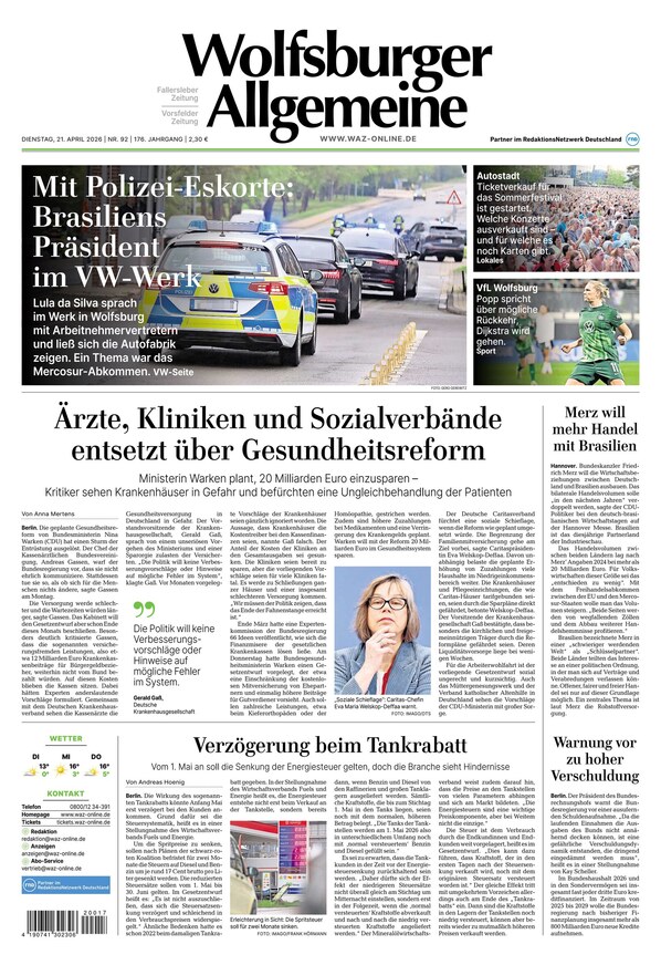 Wolfsburger Allgemeine Zeitung - ePaper
