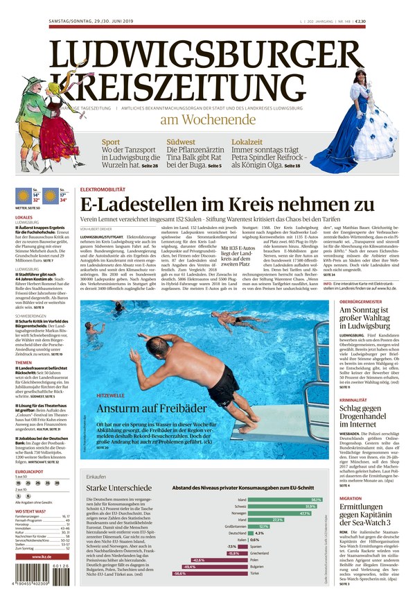 Ludwigsburger Kreiszeitung vom 29.06.2019 als ePaper im iKiosk lesen