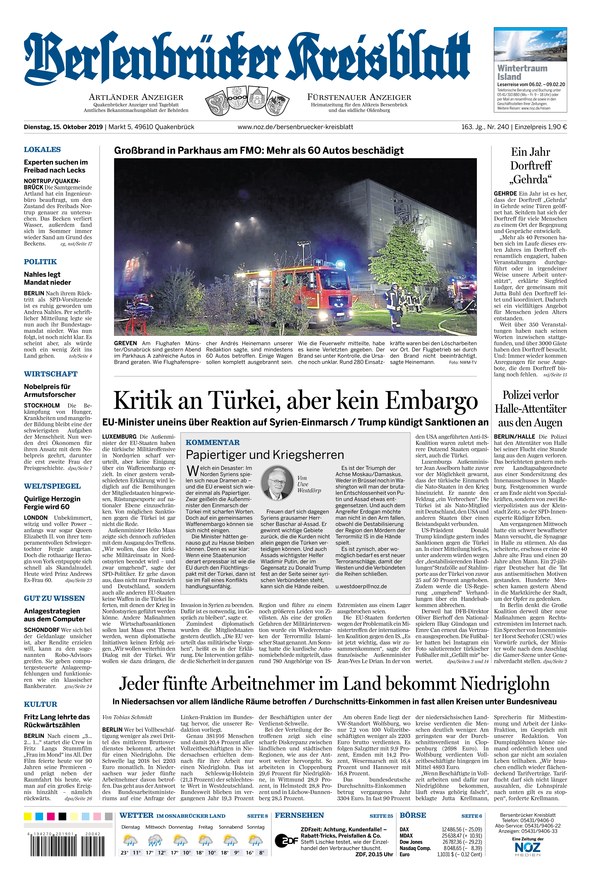 Bersenbrücker Kreisblatt Vom 15.10.2019 – Als EPaper Im IKiosk Lesen