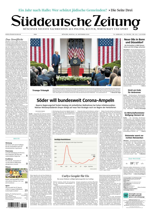 Süddeutsche Zeitung Vom 28.09.2020 – Als EPaper Im IKiosk Lesen