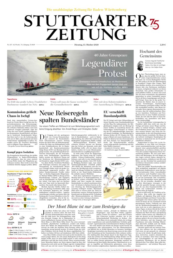 Stuttgarter Zeitung Vom 13.10.2020 – Als EPaper Im IKiosk Lesen