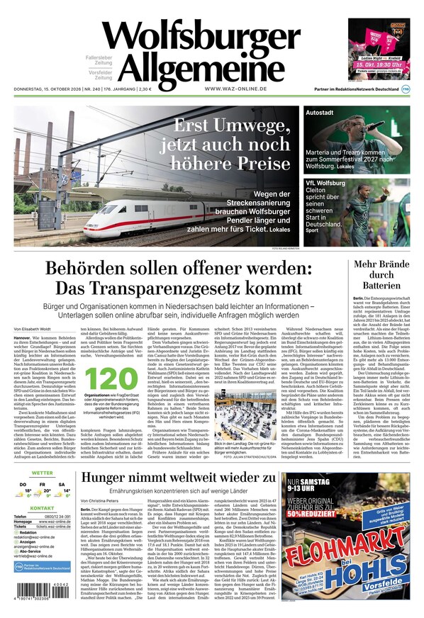 Wolfsburger Allgemeine Zeitung - ePaper