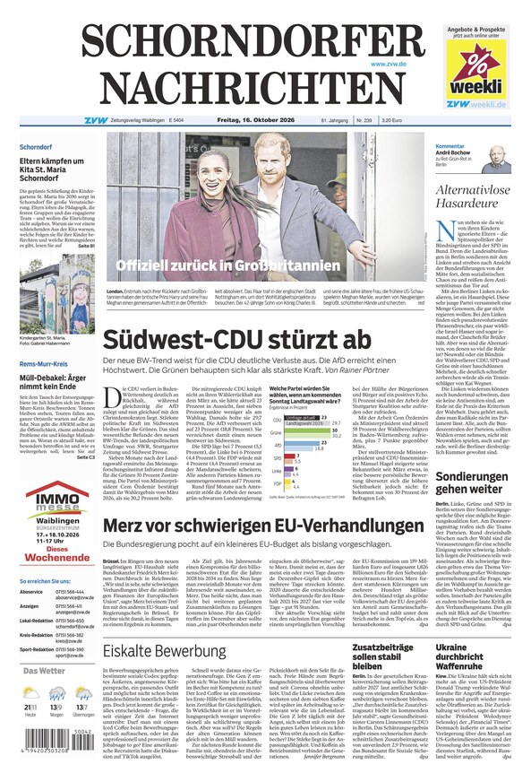 Schorndorfer Nachrichten - ePaper