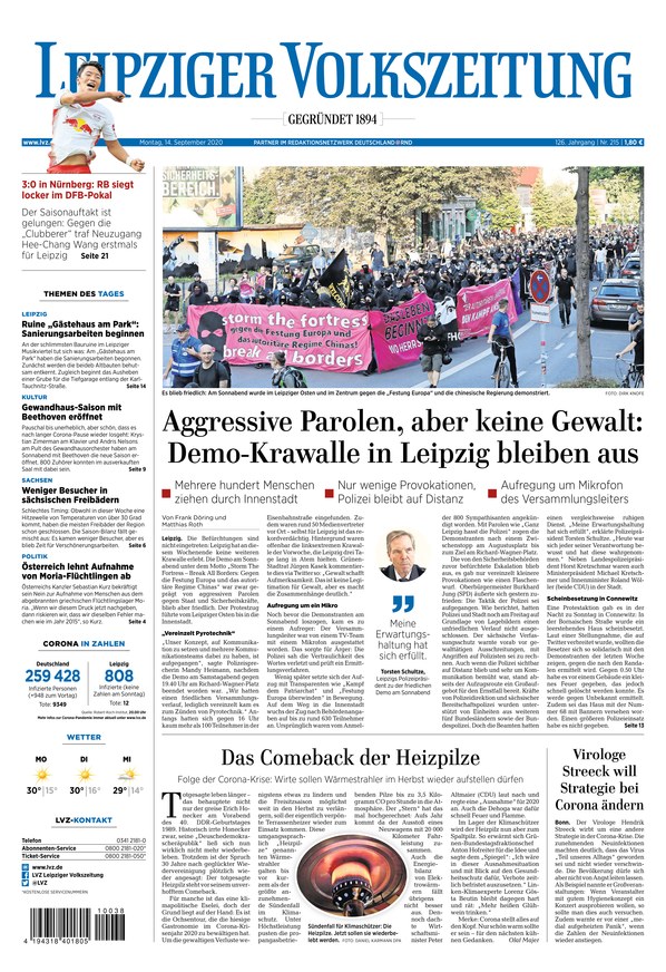 Leipziger Volkszeitung Vom 14.09.2020 – Als EPaper Im IKiosk Lesen