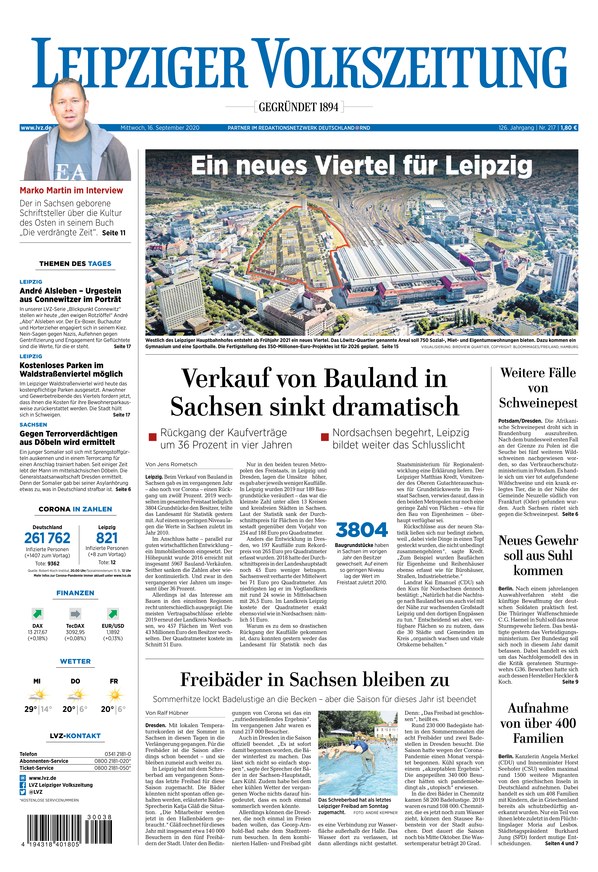 Leipziger Volkszeitung Vom 16.09.2020 – Als EPaper Im IKiosk Lesen