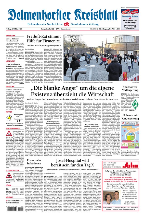 Delmenhorster Kreisblatt Vom 27.03.2020 – Als EPaper Im IKiosk Lesen