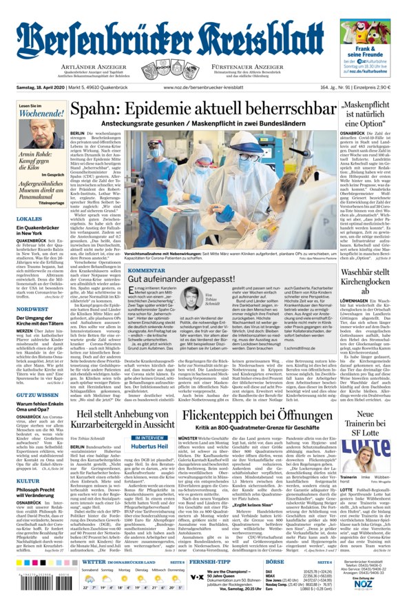 Bersenbrücker Kreisblatt Vom 18.04.2020 – Als EPaper Im IKiosk Lesen