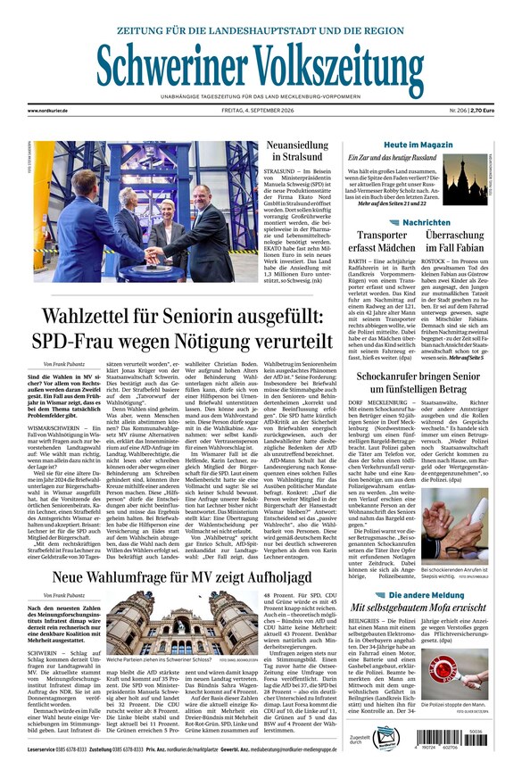 Schweriner Volkszeitung - ePaper