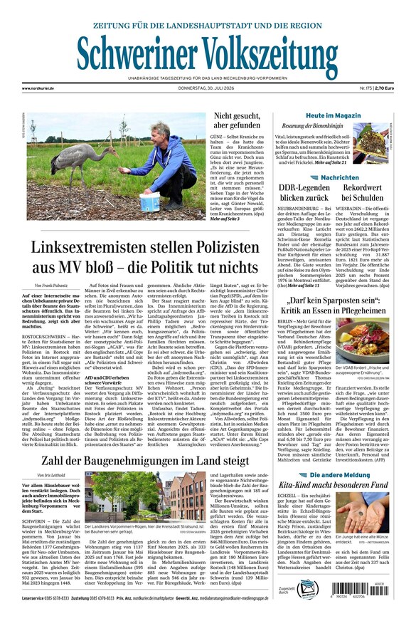 Schweriner Volkszeitung - ePaper