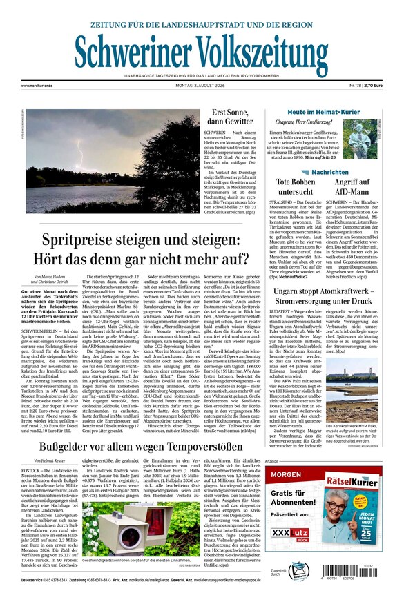 Schweriner Volkszeitung - ePaper