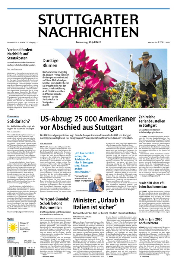 Stuttgarter Nachrichten Vom 30.07.2020 – Als EPaper Im IKiosk Lesen