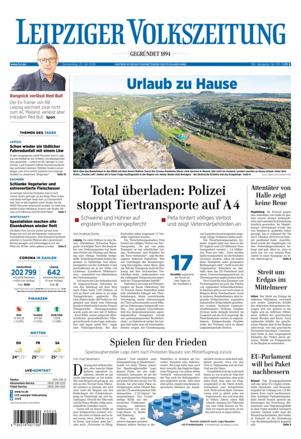 Leipziger Volkszeitung vom 23.07.2020 als ePaper im iKiosk lesen