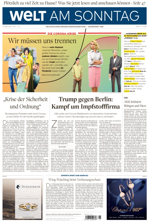 WELT AM SONNTAG Nordrhein-Westfalen vom 15.03.2020 – als ePaper im ...