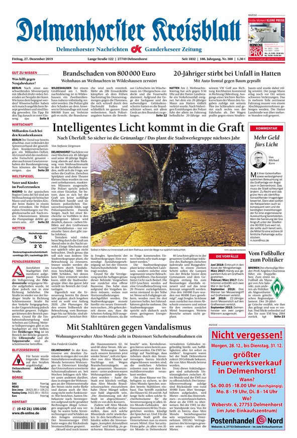 Delmenhorster Kreisblatt Vom 27.12.2019 – Als EPaper Im IKiosk Lesen