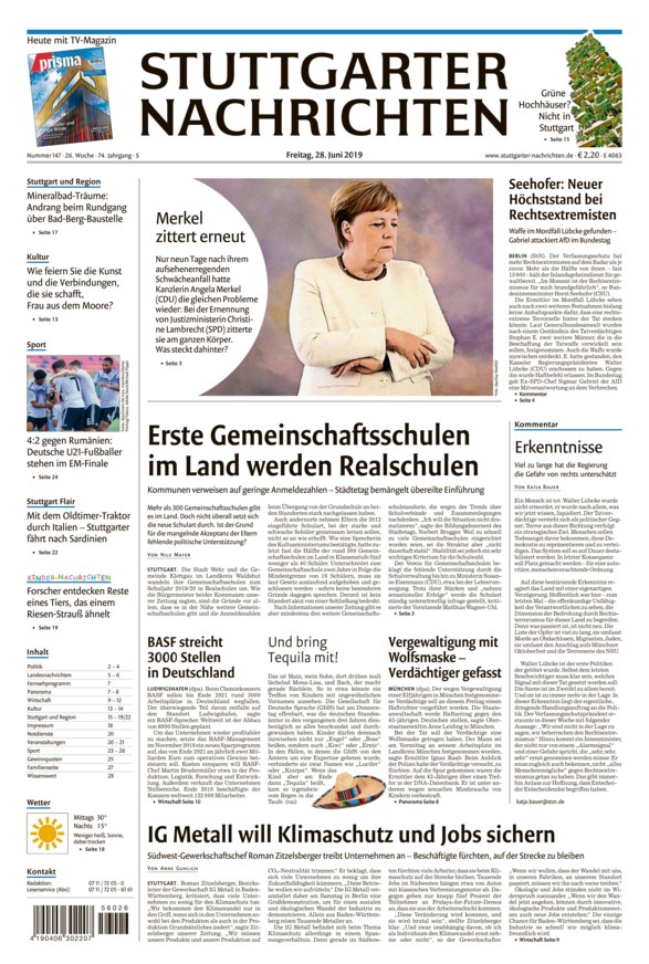 Stuttgarter Nachrichten Vom 28.06.2019 – Als EPaper Im IKiosk Lesen