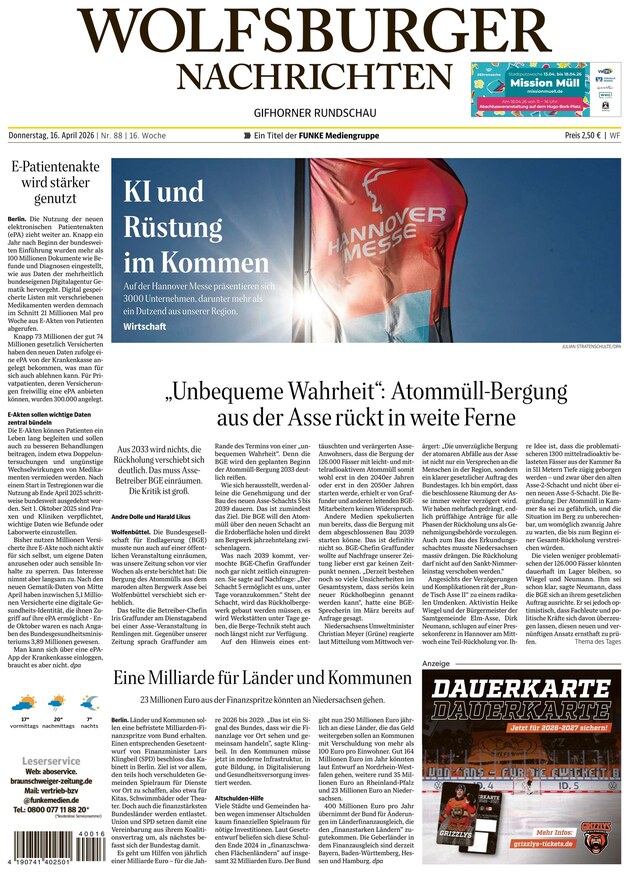 Wolfsburger Nachrichten - ePaper