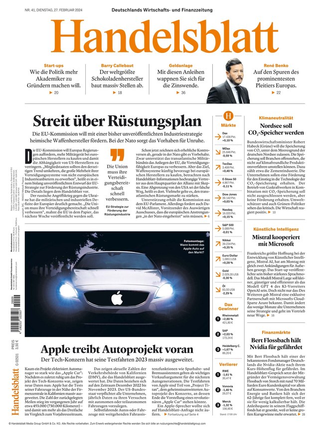 Handelsblatt Zeitung als ePaper im iKiosk lesen
