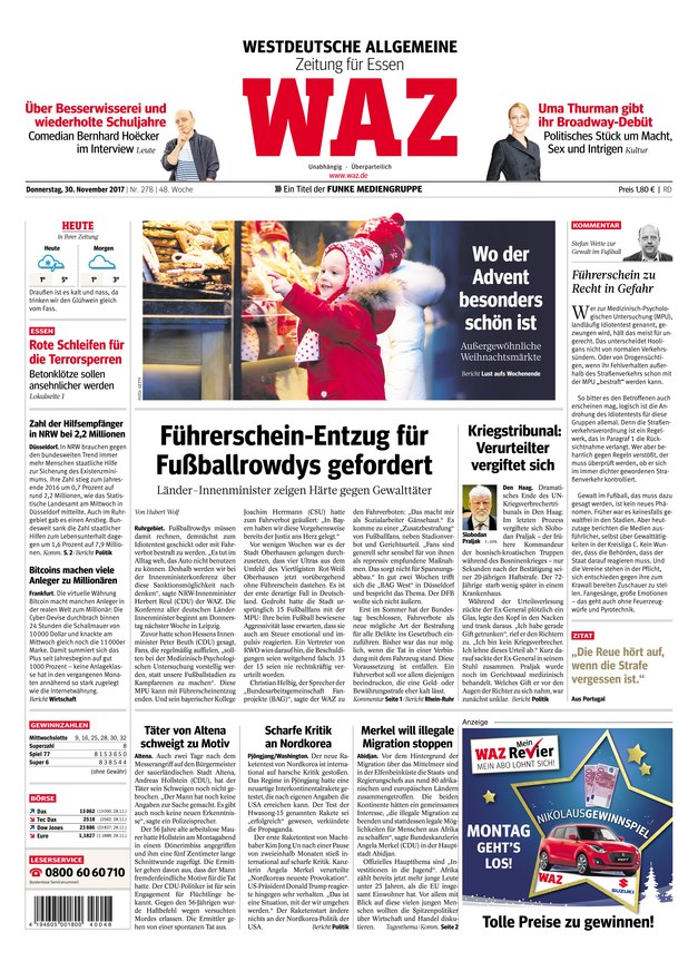 WAZ Westdeutsche Allgemeine Zeitung - ePaper;