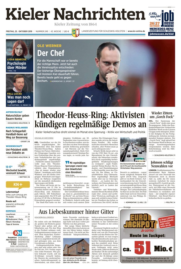 Kieler Nachrichten Vom 25.10.2019 – Als EPaper Im IKiosk Lesen