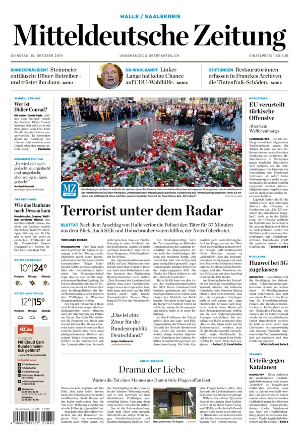Mitteldeutsche Zeitung vom 15.10.2019 – als ePaper im iKiosk lesen