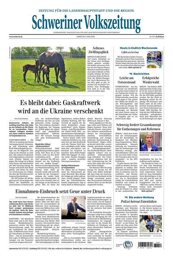 Schweriner Volkszeitung - ePaper