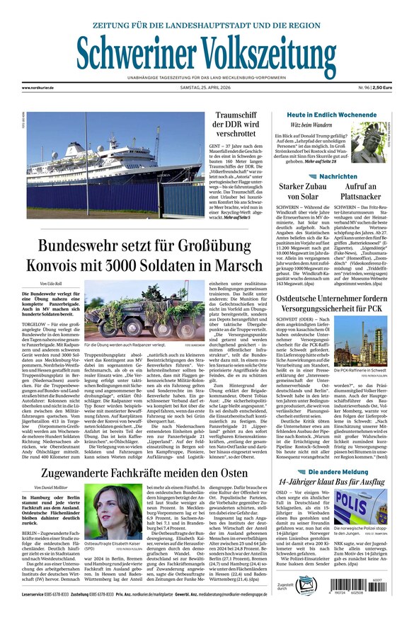 Schweriner Volkszeitung - ePaper