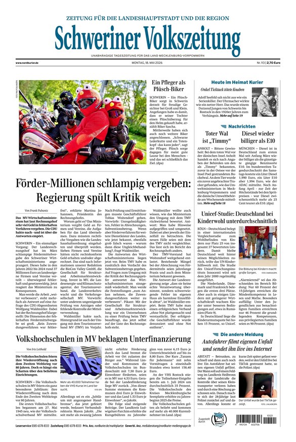 Schweriner Volkszeitung - ePaper
