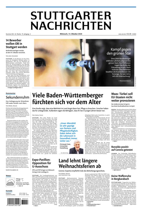 Stuttgarter Nachrichten Vom 14.10.2020 – Als EPaper Im IKiosk Lesen