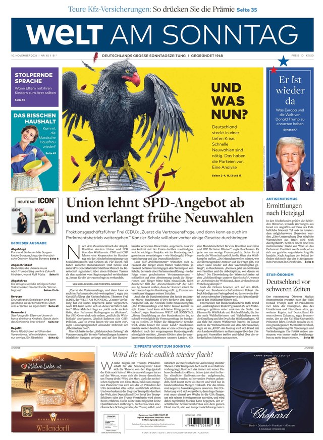 WELT AM SONNTAG Frühausgabe - ePaper