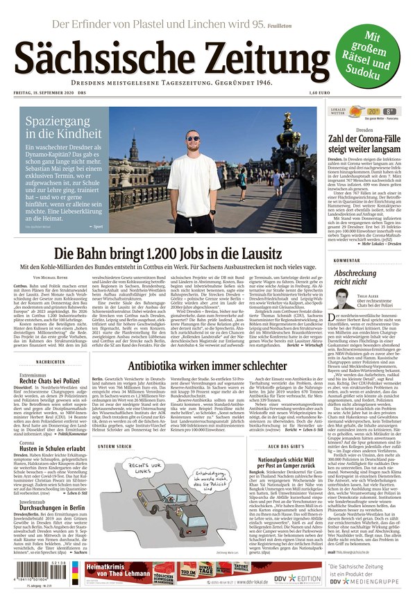 Sächsische Zeitung Dresden vom 18.09.2020 – als ePaper im iKiosk lesen