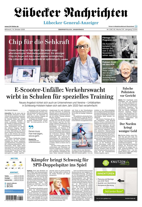 L&uuml;becker Nachrichten - ePaper