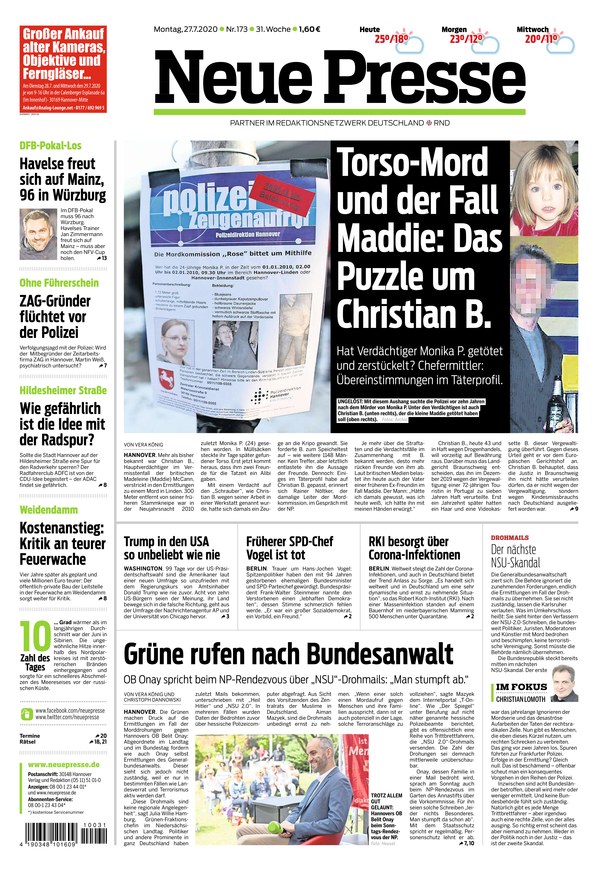 Neue Presse Vom 27.07.2020 – Als EPaper Im IKiosk Lesen