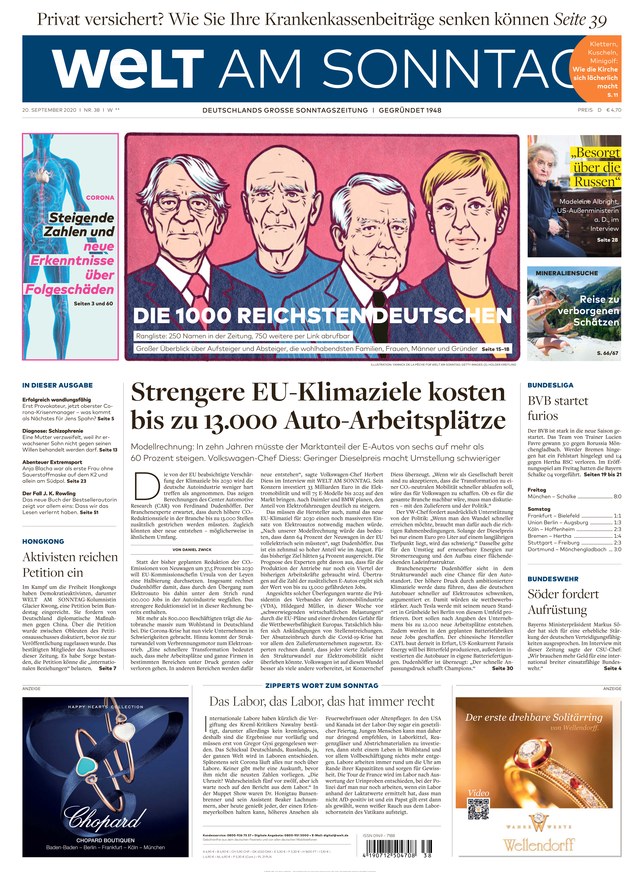 WELT AM SONNTAG NordrheinWestfalen vom 20.09.2020 als ePaper im